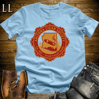 Arizona Cigar Society Softstyle T Shirt Light Blue | Cigar Lover Gift Tee