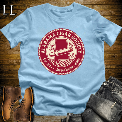 Alabama Cigar Society Softstyle T Shirt Light Blue | Cigar Lover Gift Tee