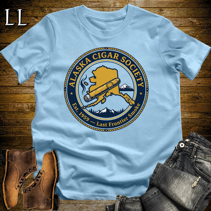 Alaska Cigar Society Softstyle T Shirt Light Blue | Cigar Lover Gift Tee