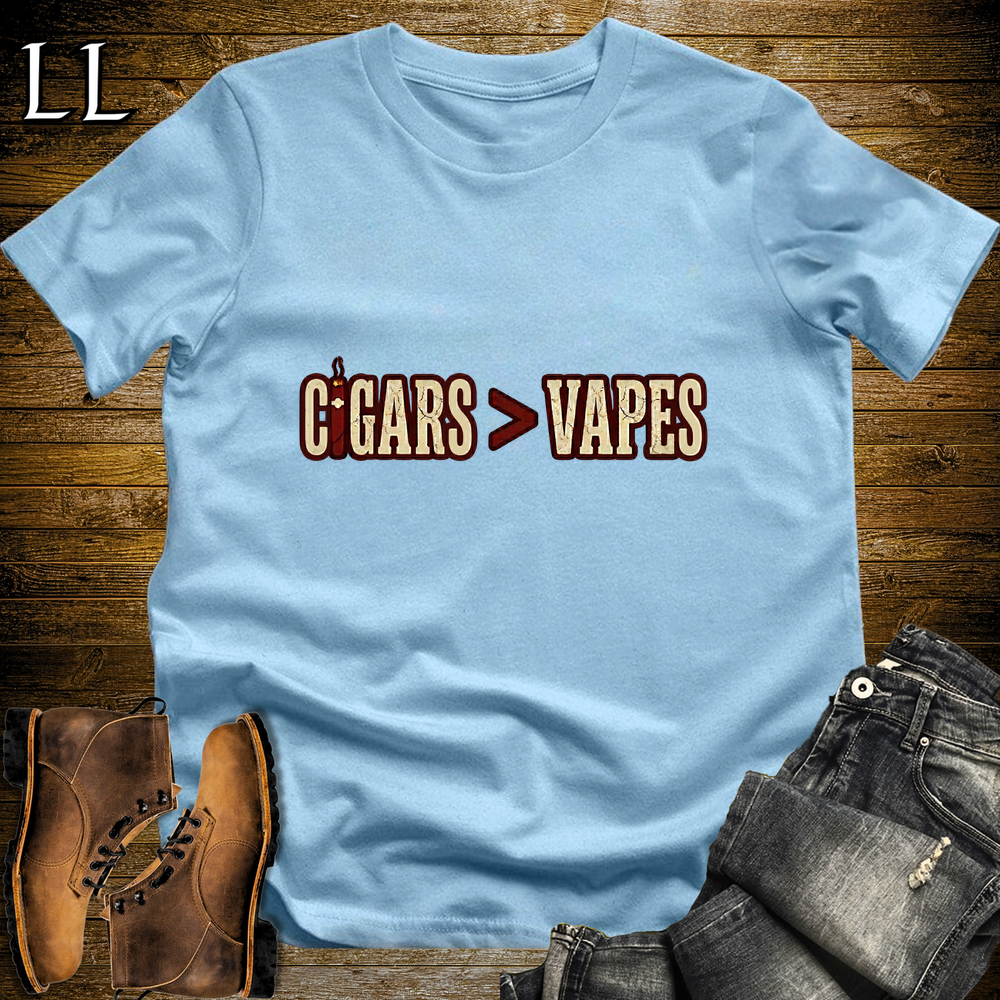 Cigars Better Than Vapes Softstyle T Shirt Light Blue | Funny Cigar Tee