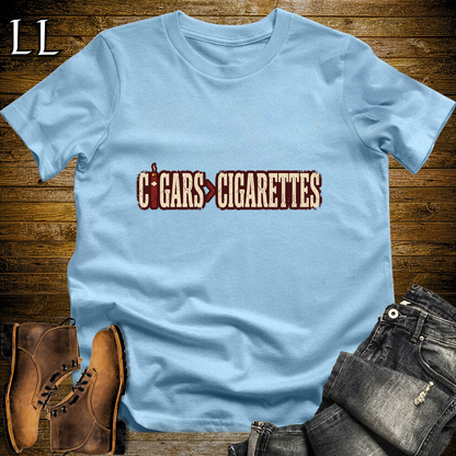 Cigars Better Than Cigs Softstyle T Shirt Light Blue | Funny Cigar Tee