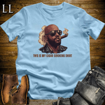 Cigar Smoking Shirt Black Jacket Softstyle T Shirt - Light Blue