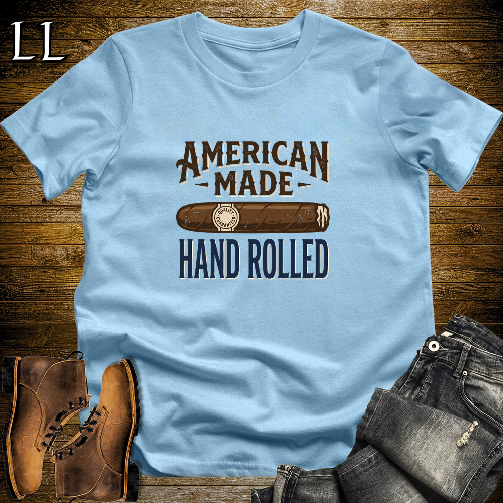 American Made Cigar Softstyle T Shirt Light Blue | American Made Cigar Tee