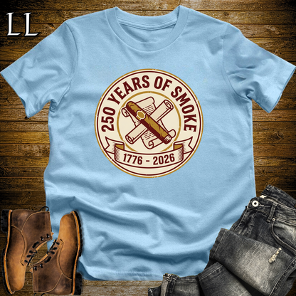 250 Years Of Smoke 1776 Softstyle T Shirt Light Blue | America 250 Cigar Tee