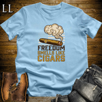 Freedom Smells Like Cigars Softstyle T Shirt Light Blue | Patriotic Cigar Tee