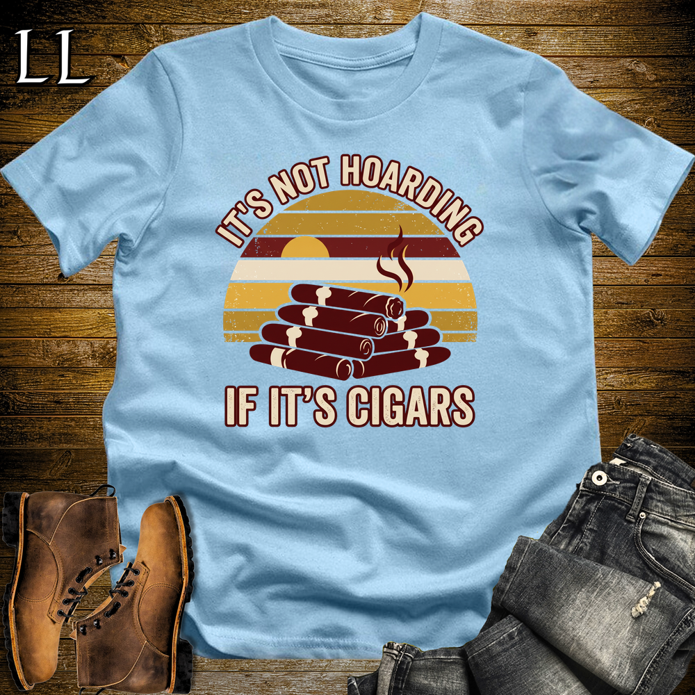 Hoarding Cigars Softstyle T Shirt Light Blue | Funny Cigar Tee