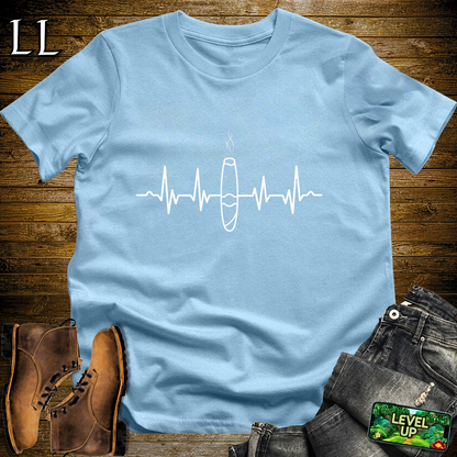 Cigar Heartbeat Softstyle T Shirt Light Blue | Cigar Lover Heartbeat Tee