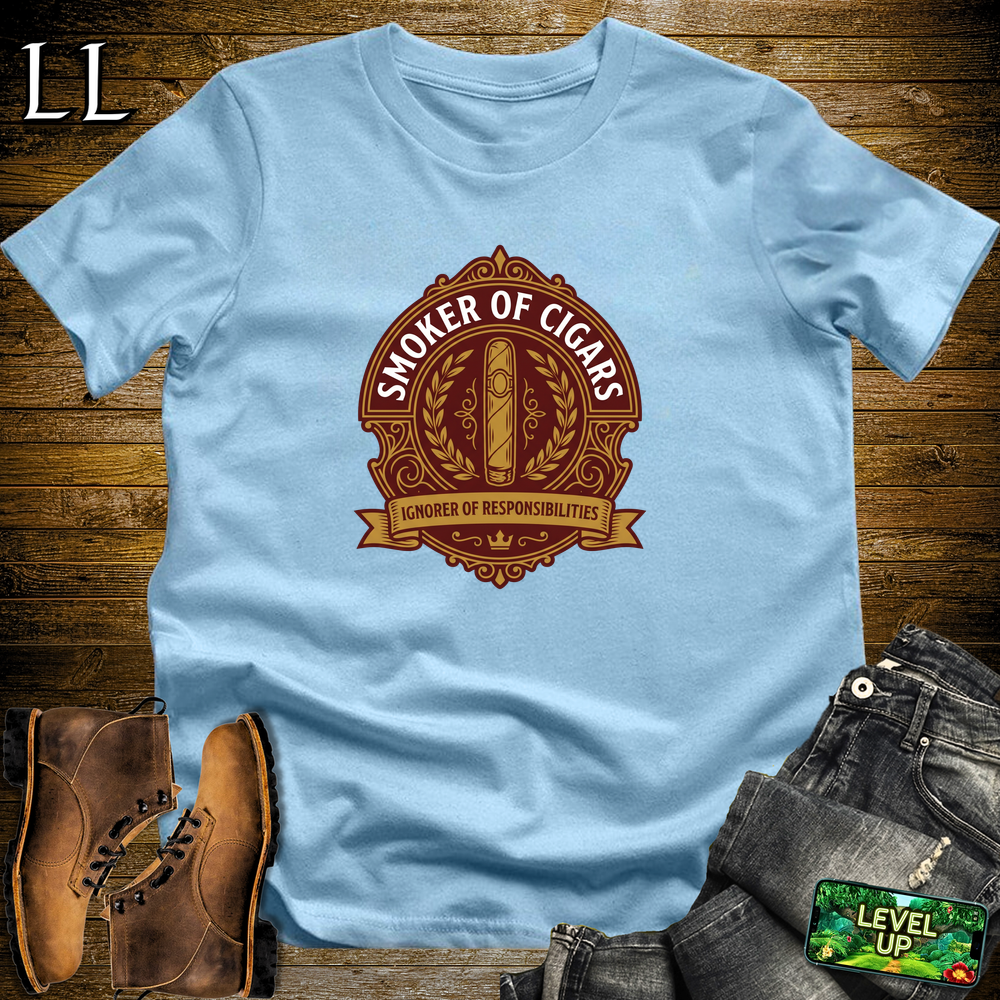 Smoker Of Cigars Softstyle T Shirt Light Blue | Cigar Lover Tee