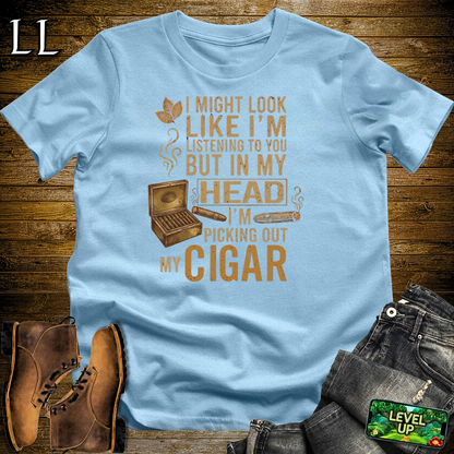 Picking Out Cigars Softstyle T Shirt Light Blue | Cigar Lover Tee