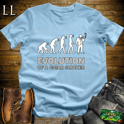 Evolution Of A Cigar Smoker Softstyle T Shirt Light Blue | Funny Cigar Tee