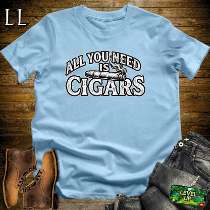 All You Need Is Cigars Softstyle T Shirt Light Blue | Cigar Lover Tee
