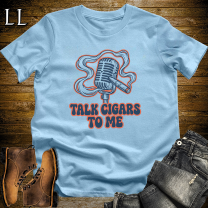 Talk Cigars To Me Softstyle T Shirt Light Blue | Funny Cigar Tee