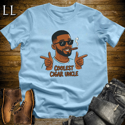 Coolest Cigar Uncle Softstyle T Shirt Light Blue | Cigar Uncle Gift Tee