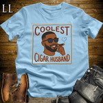 Coolest Cigar Husband Softstyle T Shirt Light Blue | Cigar Husband Tee