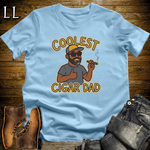 Coolest Cigar Dad Softstyle T Shirt Light Blue | Cigar Dad Gift Tee