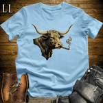 Vintage Cigar Texas Longhorn Softstyle T Shirt Light Blue | Vintage Texas Longhorn Cigar Tee