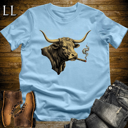 Vintage Cigar Texas Longhorn Softstyle T Shirt Light Blue | Vintage Texas Longhorn Cigar Tee