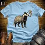 Vintage Cigar Badger Softstyle T Shirt Light Blue | Cigar Badger Tee
