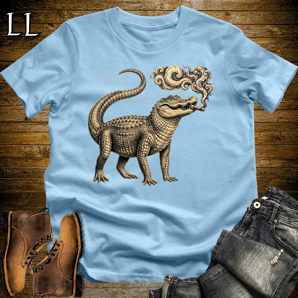 Vintage Cigar Alligator Softstyle T Shirt Light Blue | Cigar Alligator Tee