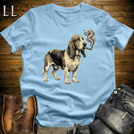 Vintage Cigar Basset Hound Softstyle T Shirt Light Blue | Cigar Basset Hound Tee