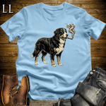Vintage Cigar Bernese Mountain Dog Softstyle T Shirt Light Blue | Cigar Bernese Mountain Dog Tee