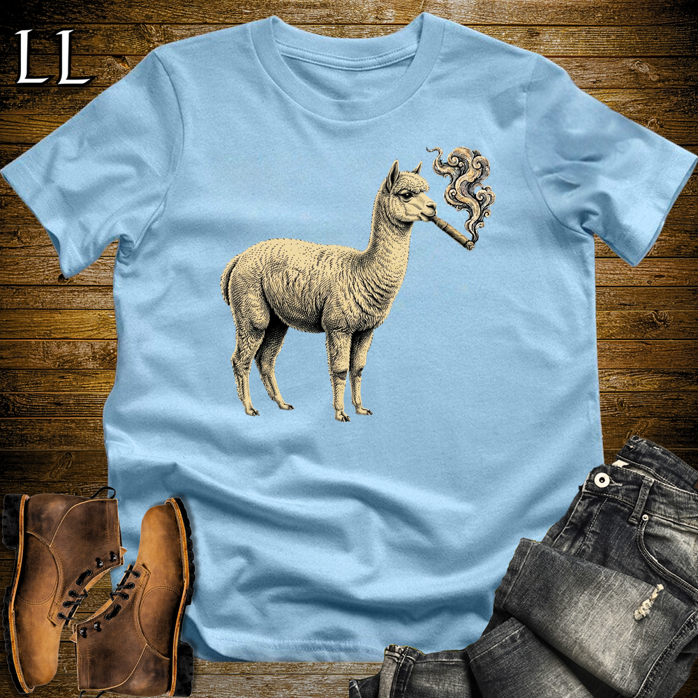 Vintage Cigar Alpaca Softstyle T Shirt Light Blue | Cigar Alpaca Tee