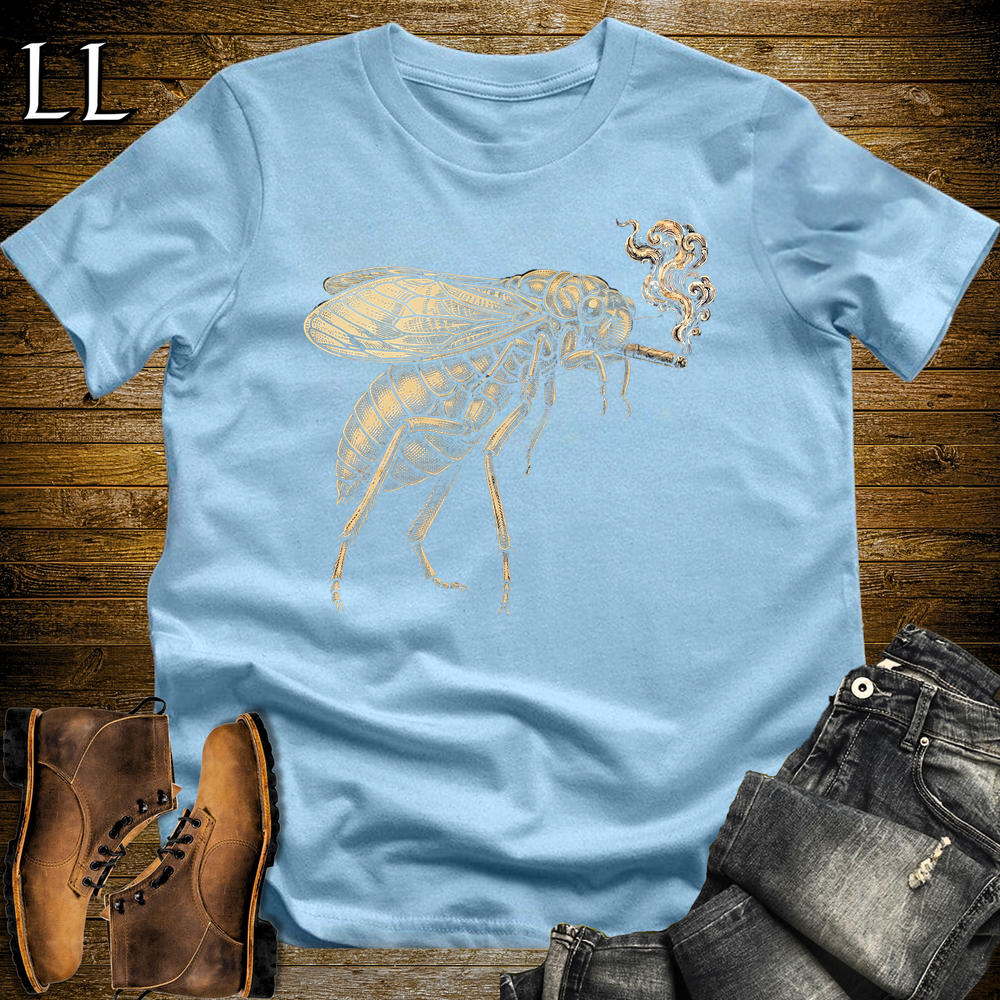 Vintage Cigar Cicada Softstyle T Shirt Light Blue | Cigar Lover Tee