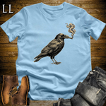 Vintage Cigar Crow Softstyle T Shirt Light Blue | Cigar Lover Graphic Tee
