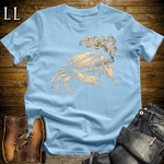 Vintage Cigar Crab Softstyle T Shirt Light Blue | Cigar Lover Graphic Tee