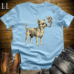 Vintage Cigar Chihuahua Softstyle T Shirt Light Blue | Funny Dog Lover Cigar Tee