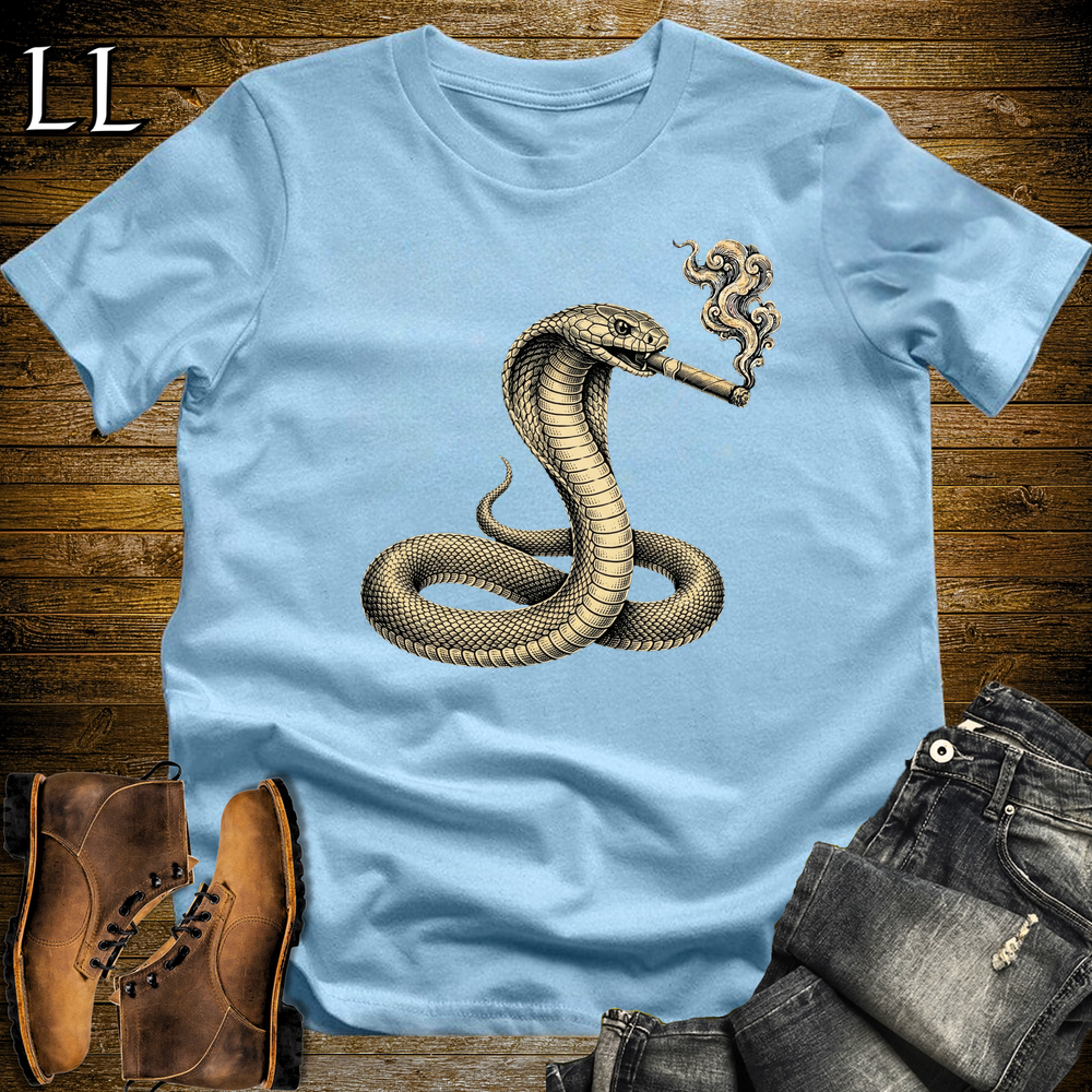 Vintage Cigar Cobra Softstyle T Shirt Light Blue | Vintage Cigar Lover Tee