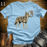 Vintage Cigar Coyote Softstyle T Shirt Light Blue | Funny Animal Cigar Tee