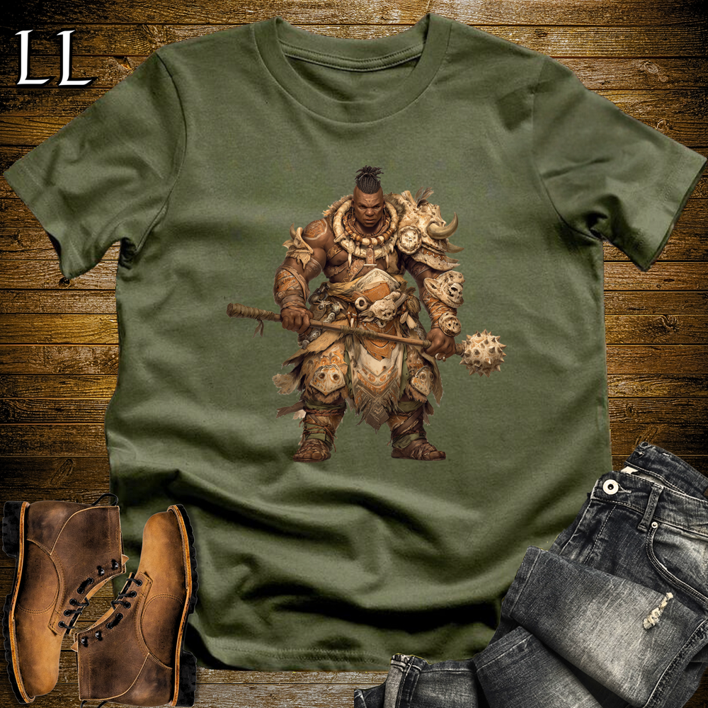 African Bone Mace Warrior - Military Green