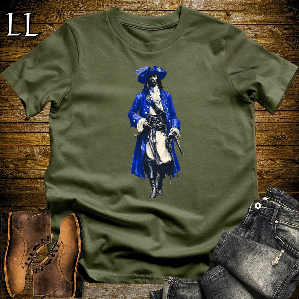 African Blue Pirate King Softstyle Tee Military Green | African Warrior Tee
