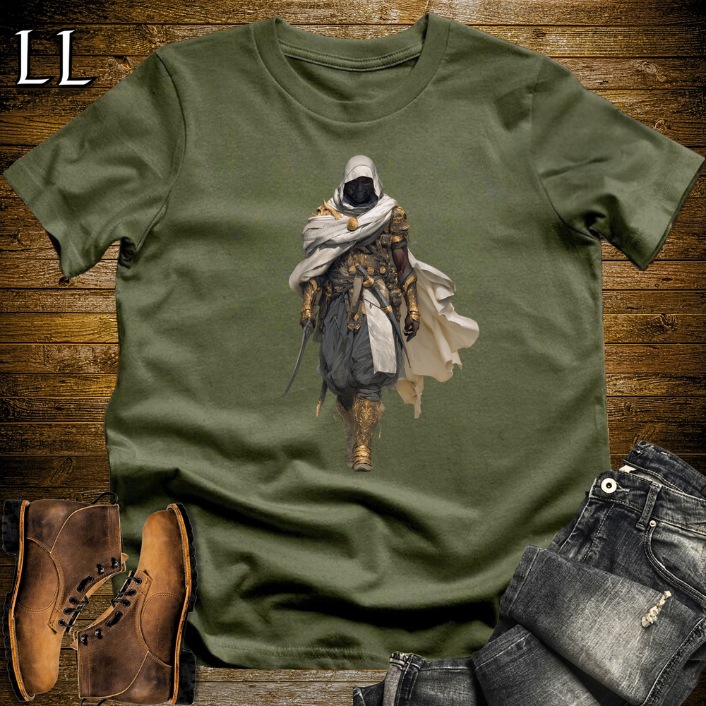 African Golden Assassin Softstyle Tee Military Green | African Warrior Tee