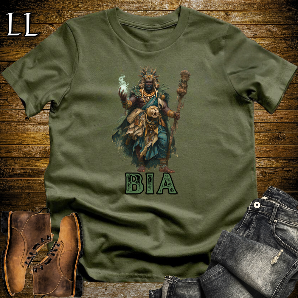 Bia African God Softstyle Tee Military Green | Akan River God Tee