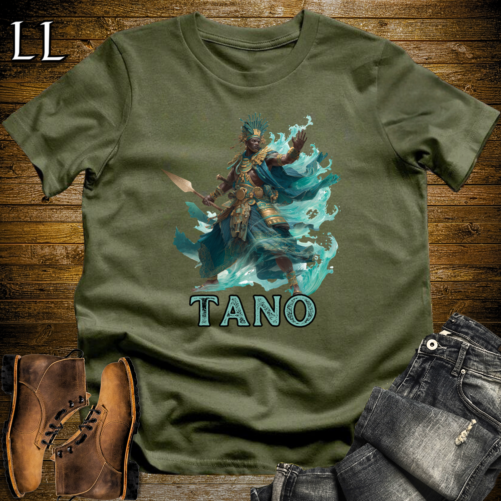 Tano African God Softstyle Tee Military Green | Akan River Warrior God Tee