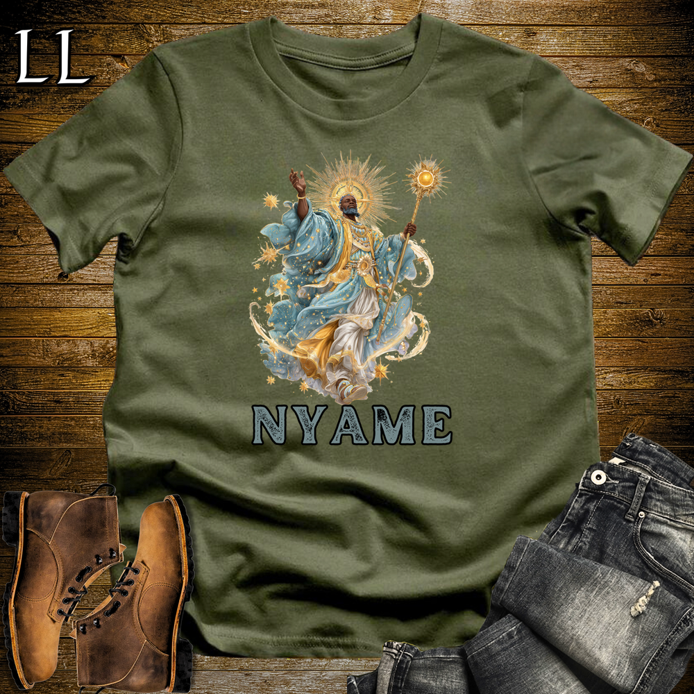 Nyame African God Softstyle Tee Military Green | Akan Supreme God Tee
