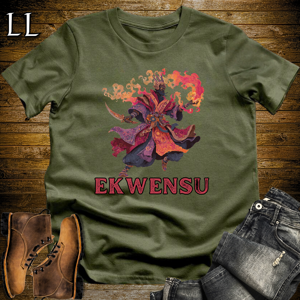 Ekwensu African God Softstyle Tee Military Green | Igbo Trickster God Tee