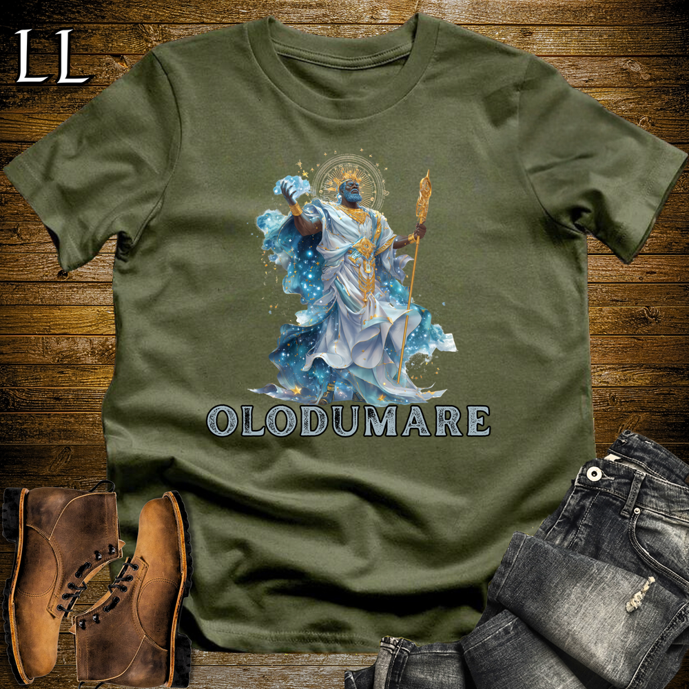 African God Olodumare Softstyle Tee - Military Green