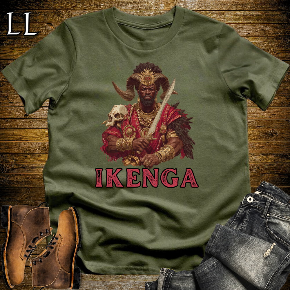 Ikenga African God Softstyle Tee Military Green | Igbo Achievement God Tee