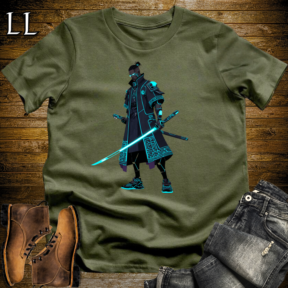 African Ai Samurai Military Green | African Warrior Tee