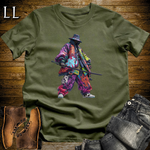 African Graffiti Street Samurai Military Green | African Warrior Tee