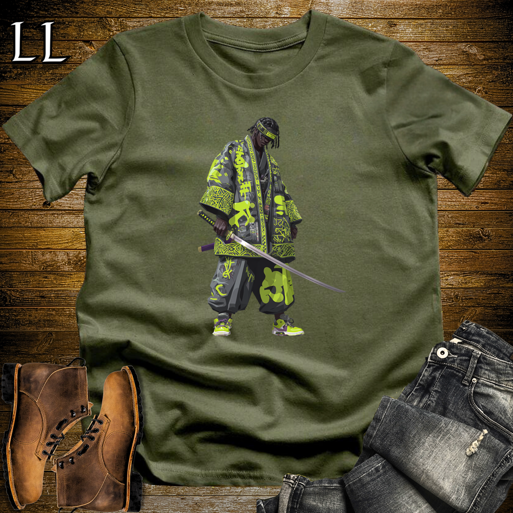 African Green Street Samurai Military Green | African Warrior Tee