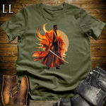 African Flame Samurai Military Green | African Warrior Tee