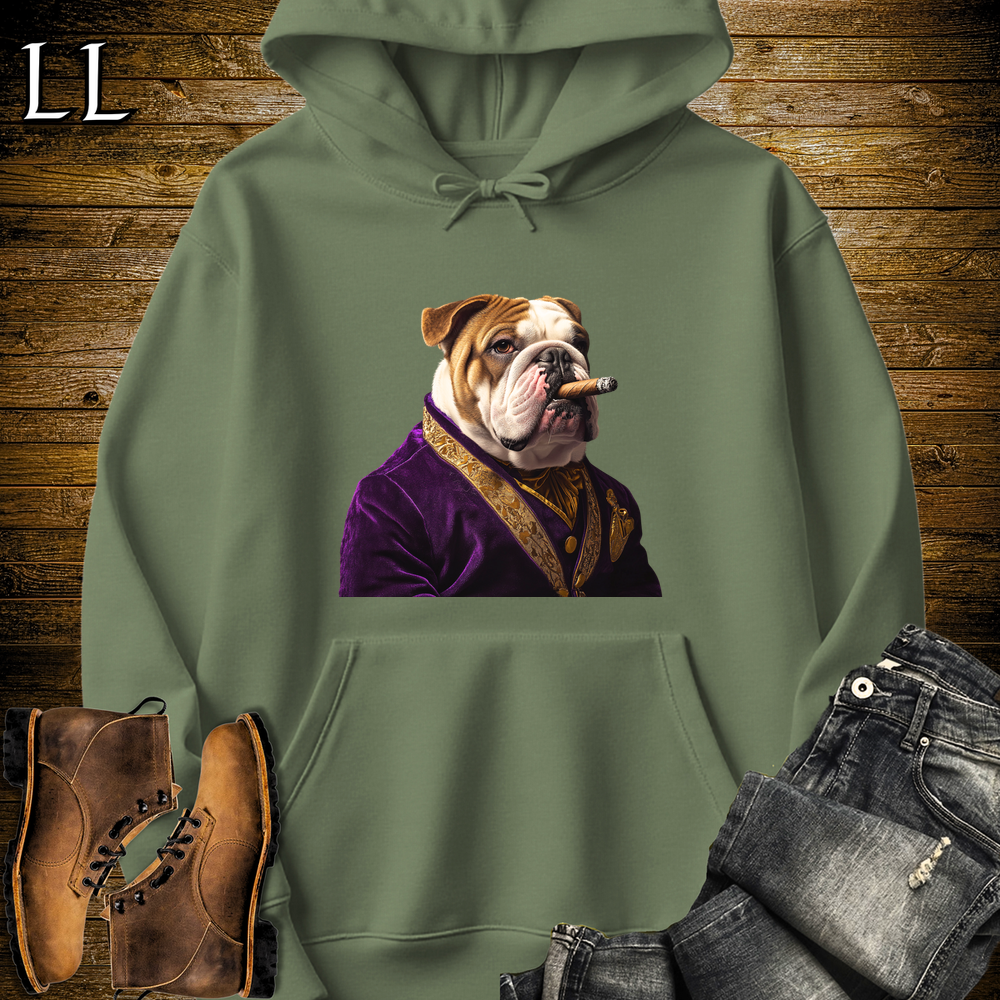 Cigar English Bulldog Military Green | Dog Lover Hoodie
