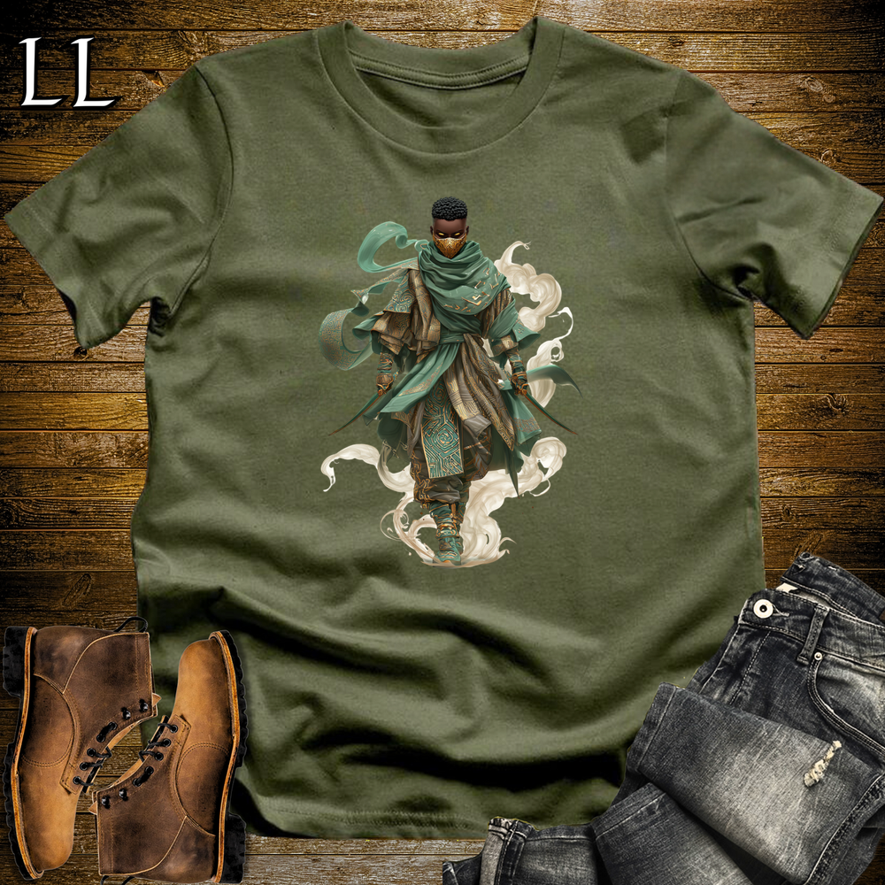 African Desert Wind Assassin Softstyle Tee Military Green | African Warrior Tee