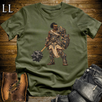 African Stone Barbarian Softstyle Tee Military Green | African Warrior Tee