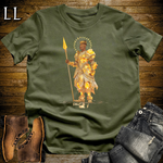 African Sun Spear King Softstyle Tee Military Green | African Royalty Graphic Tee