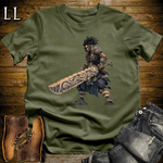 African Ancient God Sword Warrior Softstyle Tee Military Green | African Warrior Graphic